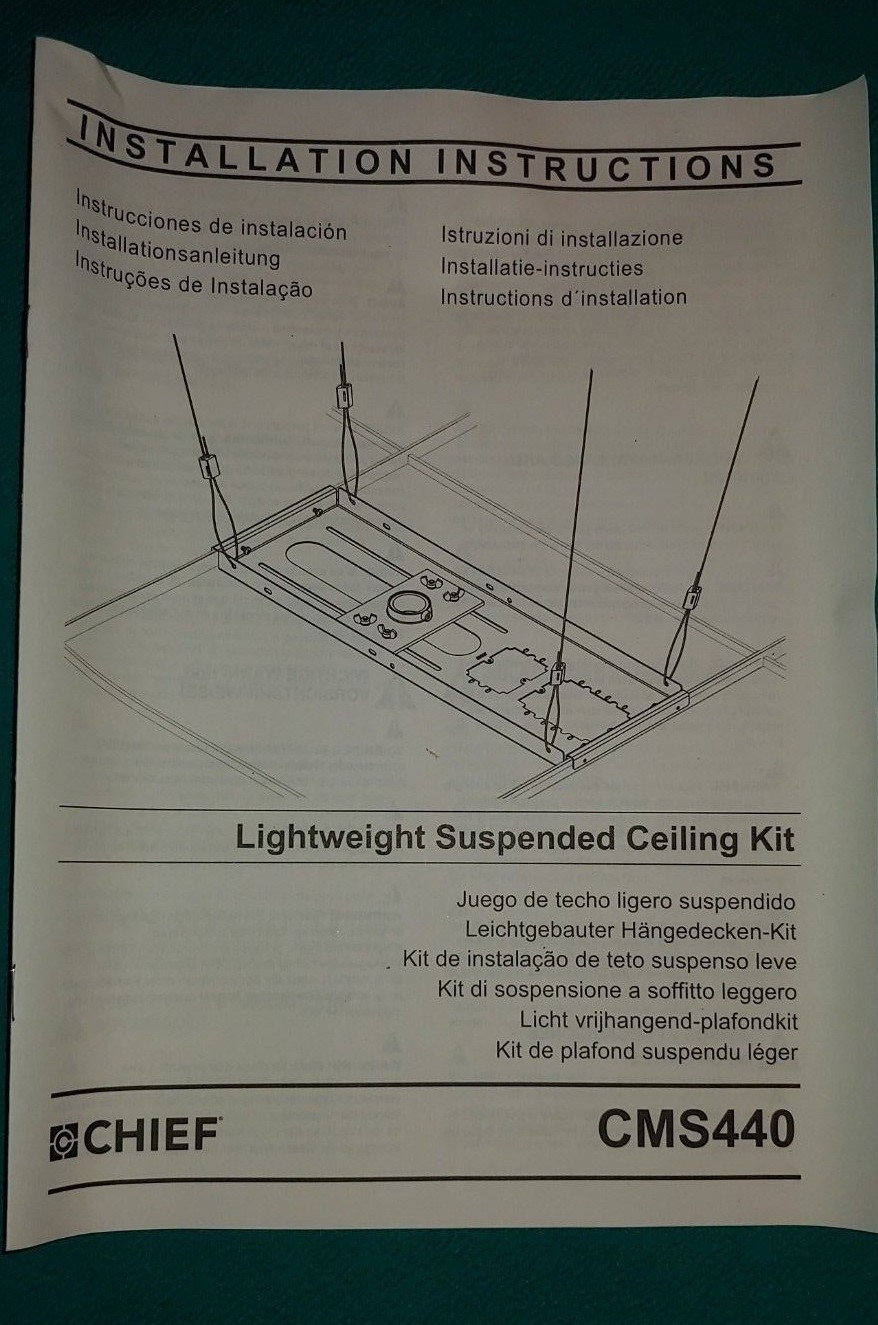CMS440 Chief Lightweight Suspension Ceiling Kit Projector Mount NEW + CMS003 3