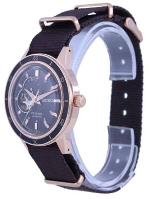 Pre-owned Seiko Presage Style 60's Open Heart Black Dial Automatic Ssa426j1 50m Mens Watch