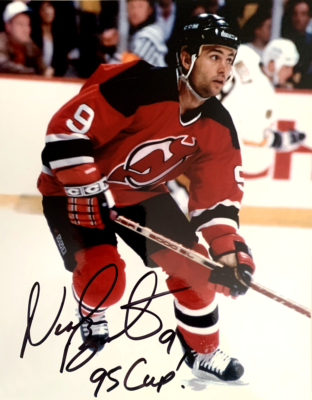 Neal Broten New Jersey Devils Auto. W Inscription signed 8x10 2