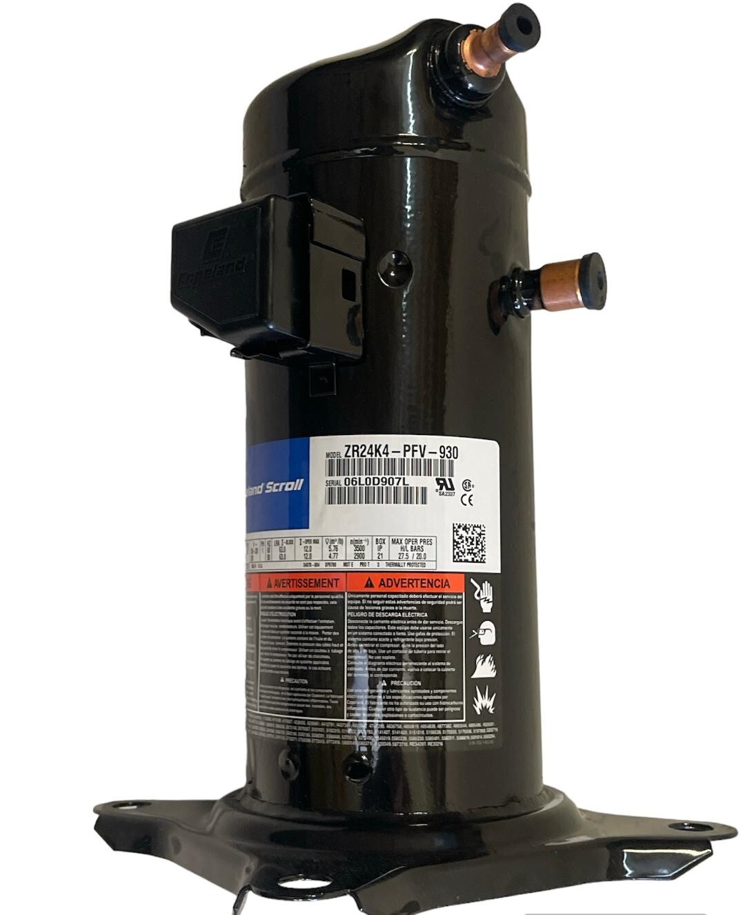 ５０００ＶＴ Copeland 2 Ton Scroll Compressor ZR24K4-PFV-930 208/230