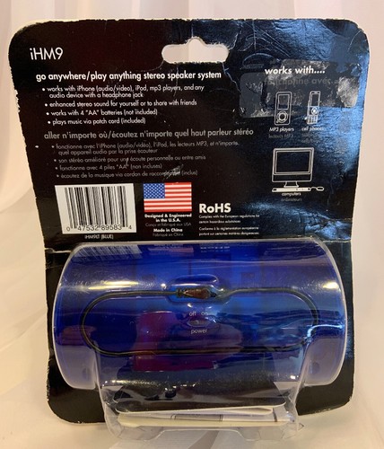 iHome - Crystal Tunes Stereo Speaker System for All MP3 Players, Blue