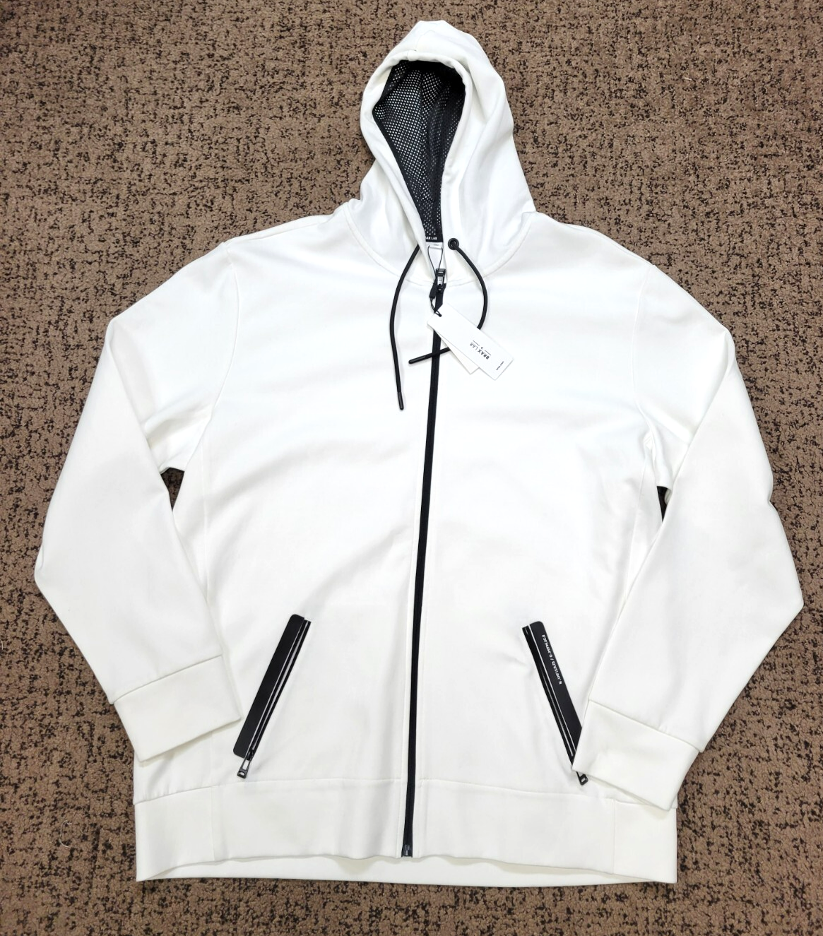 $205 New BRAX LAB Full Zip Hoodie Jacket Men's 2XL XX-LARGE White