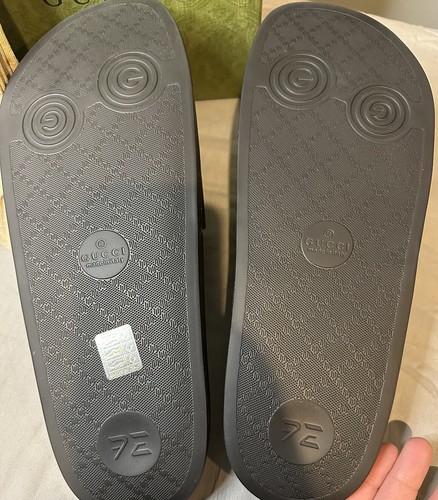 Pre-owned Gucci Gg Supreme Tigers Print Black Slides Mens Size 11 (us Size 11.5) Authentic