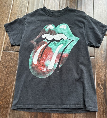 The Rolling Stones Galaxy Tongue Lips Logo Men's M Black T