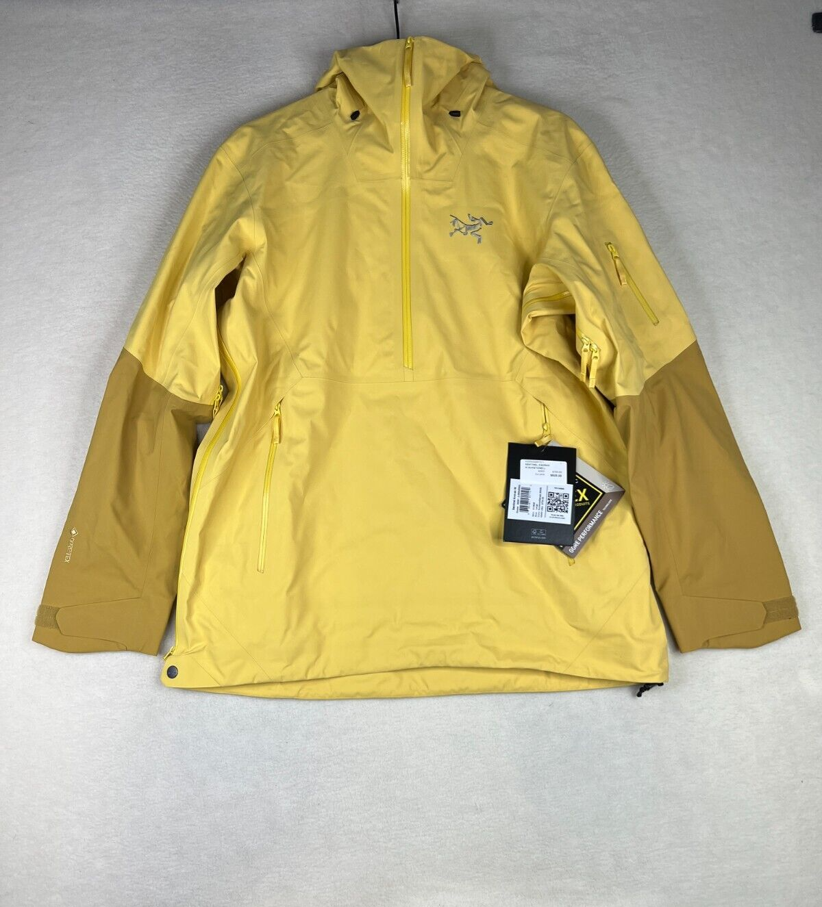 Pre-owned Arc'teryx Sentinel Anorak Jacket Women's Large Sunstone Yellow Goretex Ski