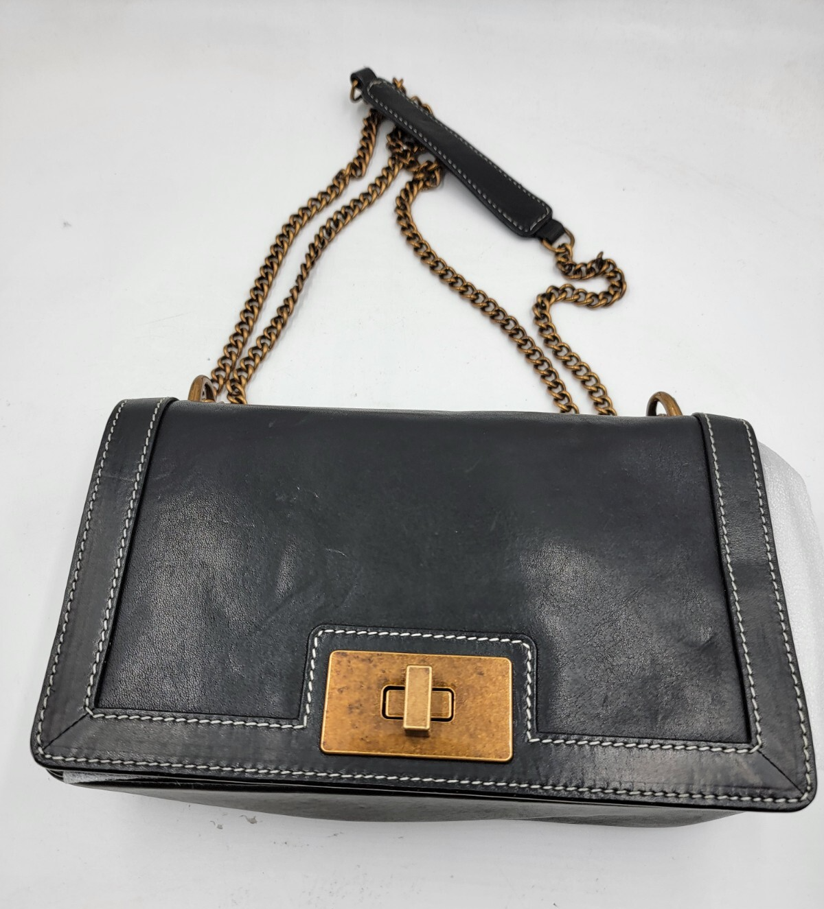 Sam Edelman Dallie Flap Crossbody Bag Women's Black Chain Strap Back Zipper - Picture 2 of 15