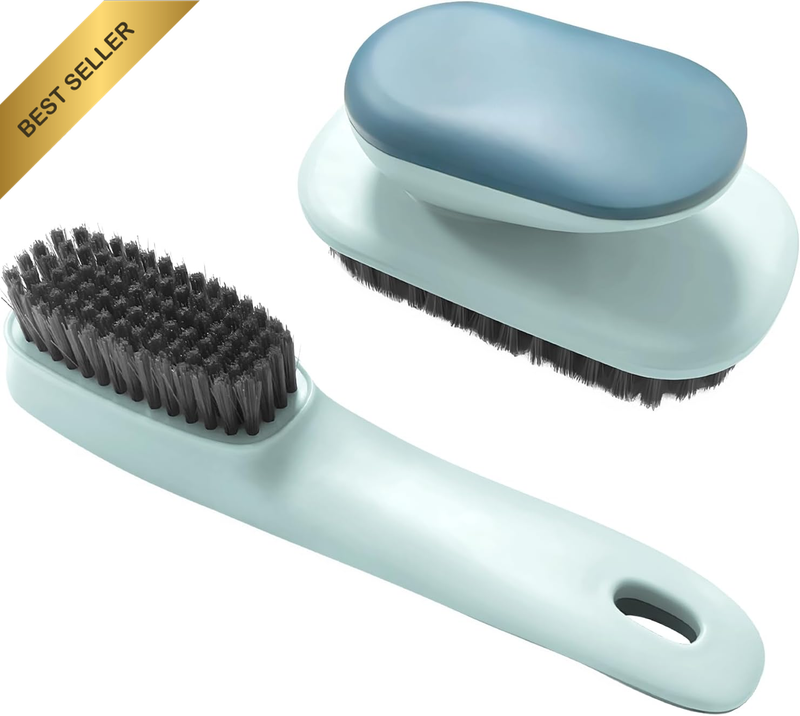 Fabric Hand Cleaning Brush Pack, 2 PCS Blue Soft Bristle Scrub Brush for Clothes