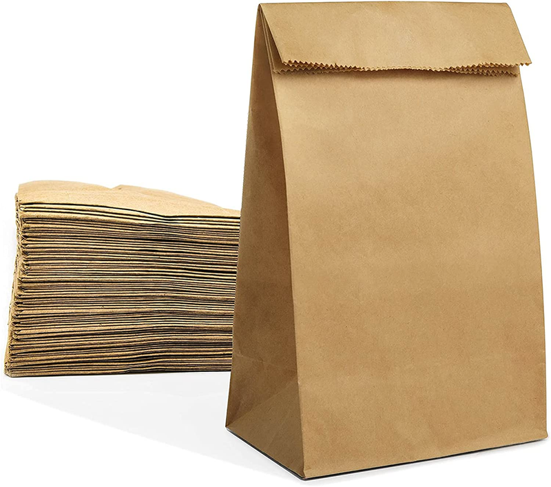 50 Count Brown Lunch Bags 8lb Brown Paper Bags Sack Bulk Str