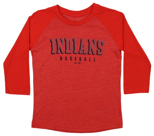 Футболка Majestic MLB Youth Cleveland Indians Baseball Academy с рукавами 3/4 реглан