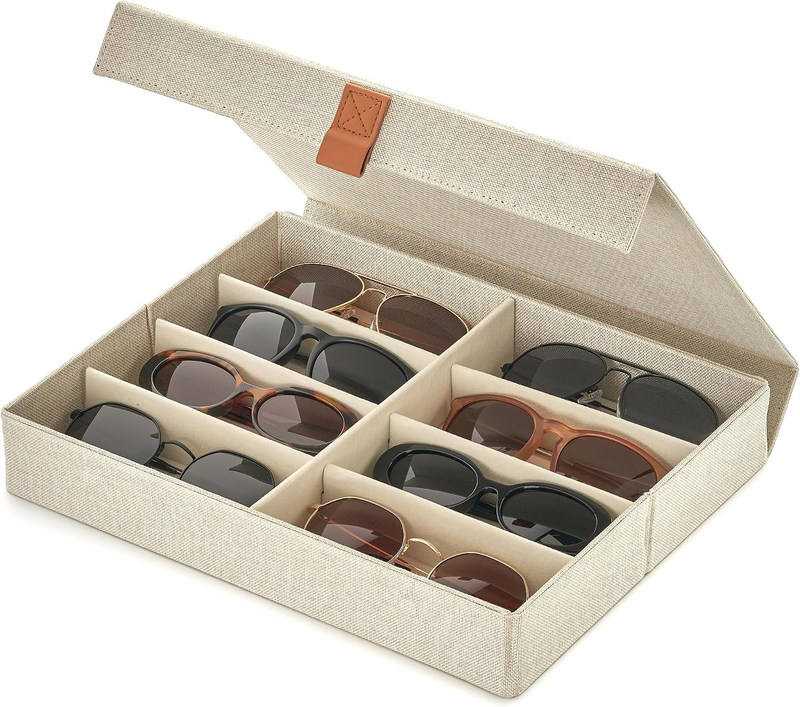 Beautiful Sunglass Storage Organizer for 8 Pairs - Stylish Case/Holder