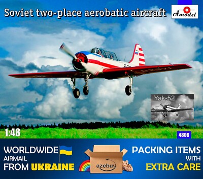 Yakovlev Yak-52 Aerobatic Aircraft 1/48 Scale Plastic Model Kit Amodel 4806