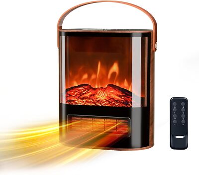 Electric Fireplace Heater, 1500W Portable Space Fireplace w/ Overheat Protection