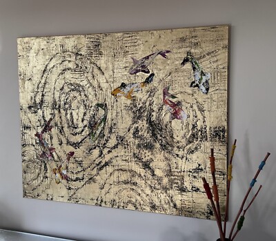 Vanessa Kress Bild Blattgold, Unikat Auf Leinwand. WUNDERSCHÖN  