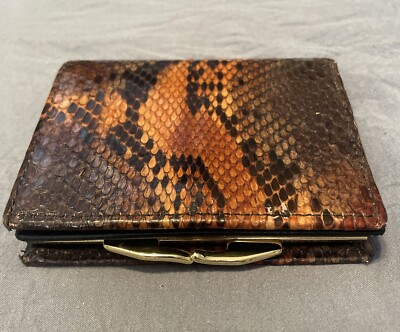 Vintage Bosca Genuine Python Skin Made In USA Wallet Coin Purse