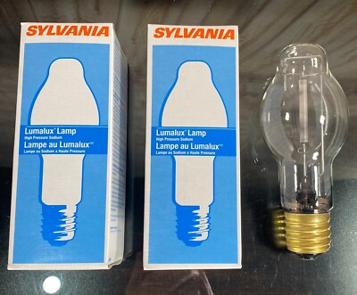 (2) Sylvania Lumalux Lamp LU100 E39 Mogul Base HPS Sodium Clear 100W 67514-2