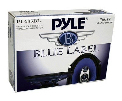 Pyle PL683BL 6x8" 720 Watt 3 Way Car Coaxial Audio Speakers Stereo Blue
