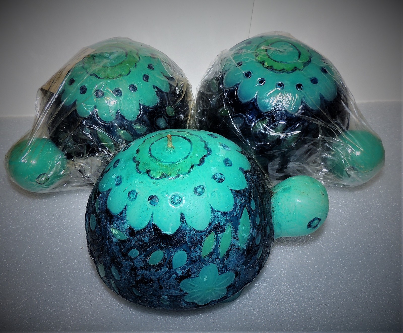 Lot of 3 Large Vintage Hallmark Turtle Candles 6
