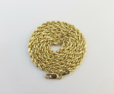 Pre-owned Globalwatches10 10kyellow Gold Round Circle Jesus Charm 18" Inch Rope Chain 2mm 10kt Gold Set