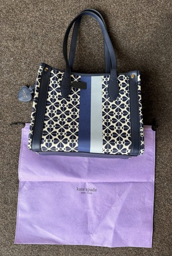 New Kate Spade Flower Jacquard Stripe Market Medium Tote
