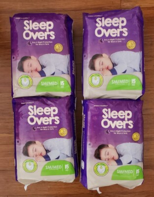 4  Packs Sleep Overs By Cuties Underwear Diapers Small/Medium 38-65 Lbs