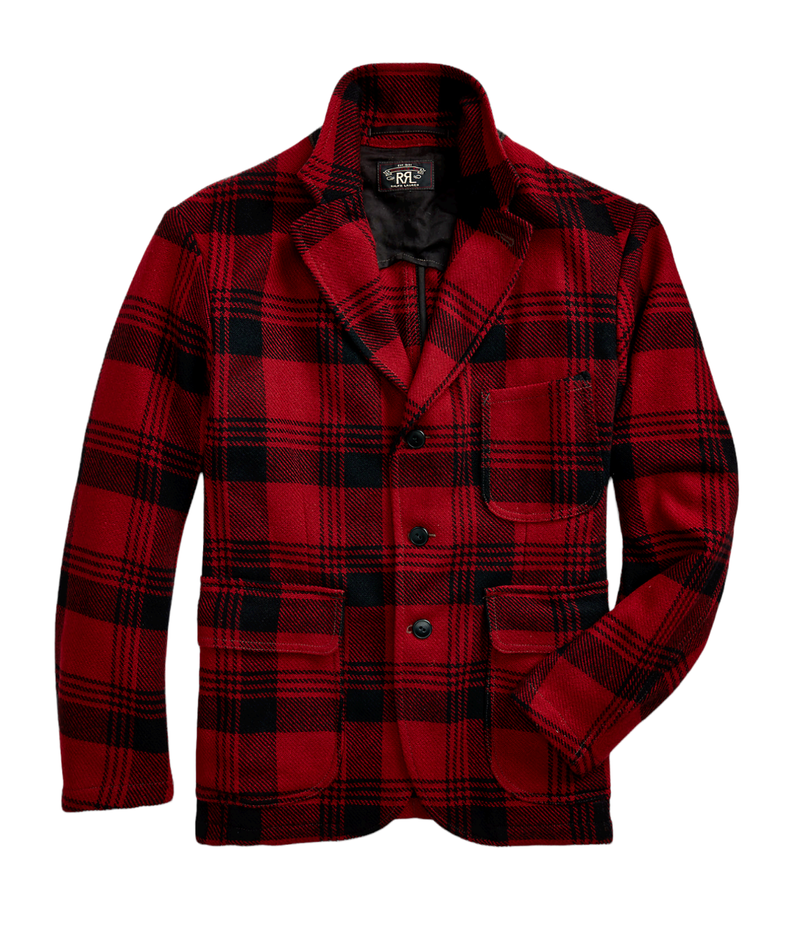 Pre-owned Ralph Lauren Rrl Red Black Plaid Wool Sportcoat Jacket Blazer $1200