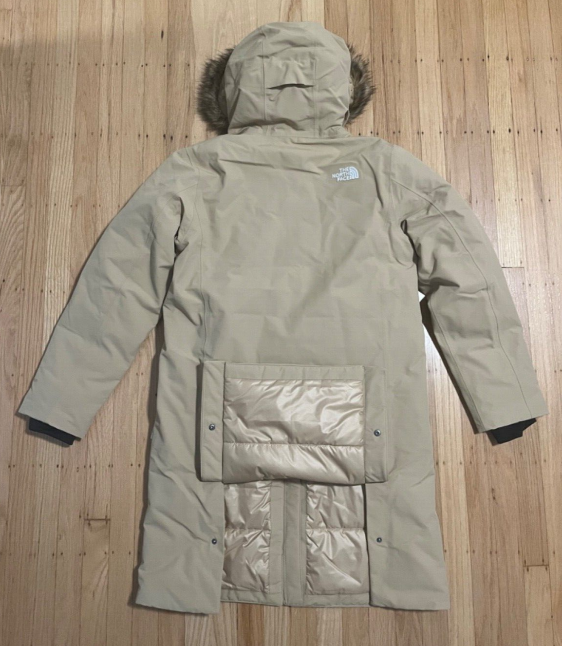 Pre-owned The North Face Arctic Parka Premium Coat Almond Butter $500 Women Sz Medium In Beige