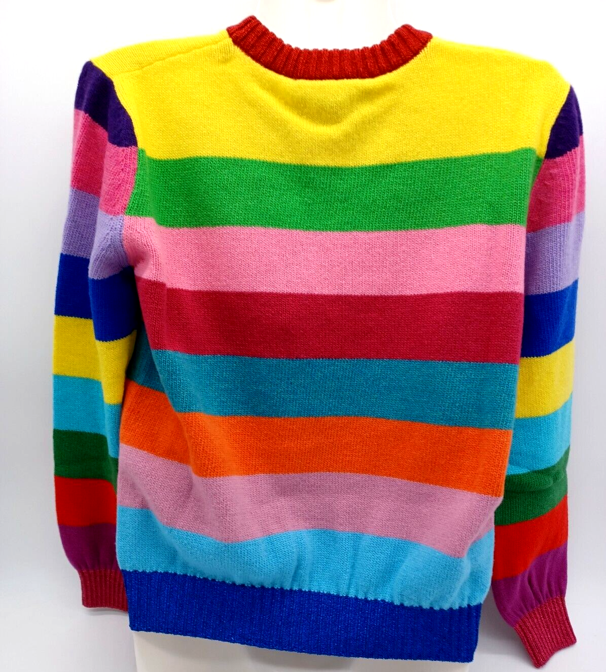 Pre-owned Gucci Stripe Print Graphic Wool Sweater Size S In Multicolor