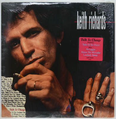 KEITH RICHARDS ~ Talk Is Cheap ~ Orig. 1988 VINYL LP In Shrink Wrap w/ Hype Stkr