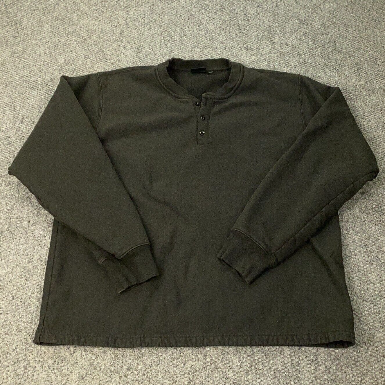 小物 old stussy henley Stussy Open Hem Henley Fleece XXL Black Sweatshirt Workgear | eBay