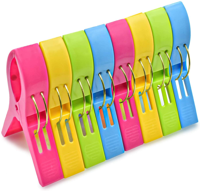 Beach Towel Clips Chair Clips Towel Holder, Pack of 8