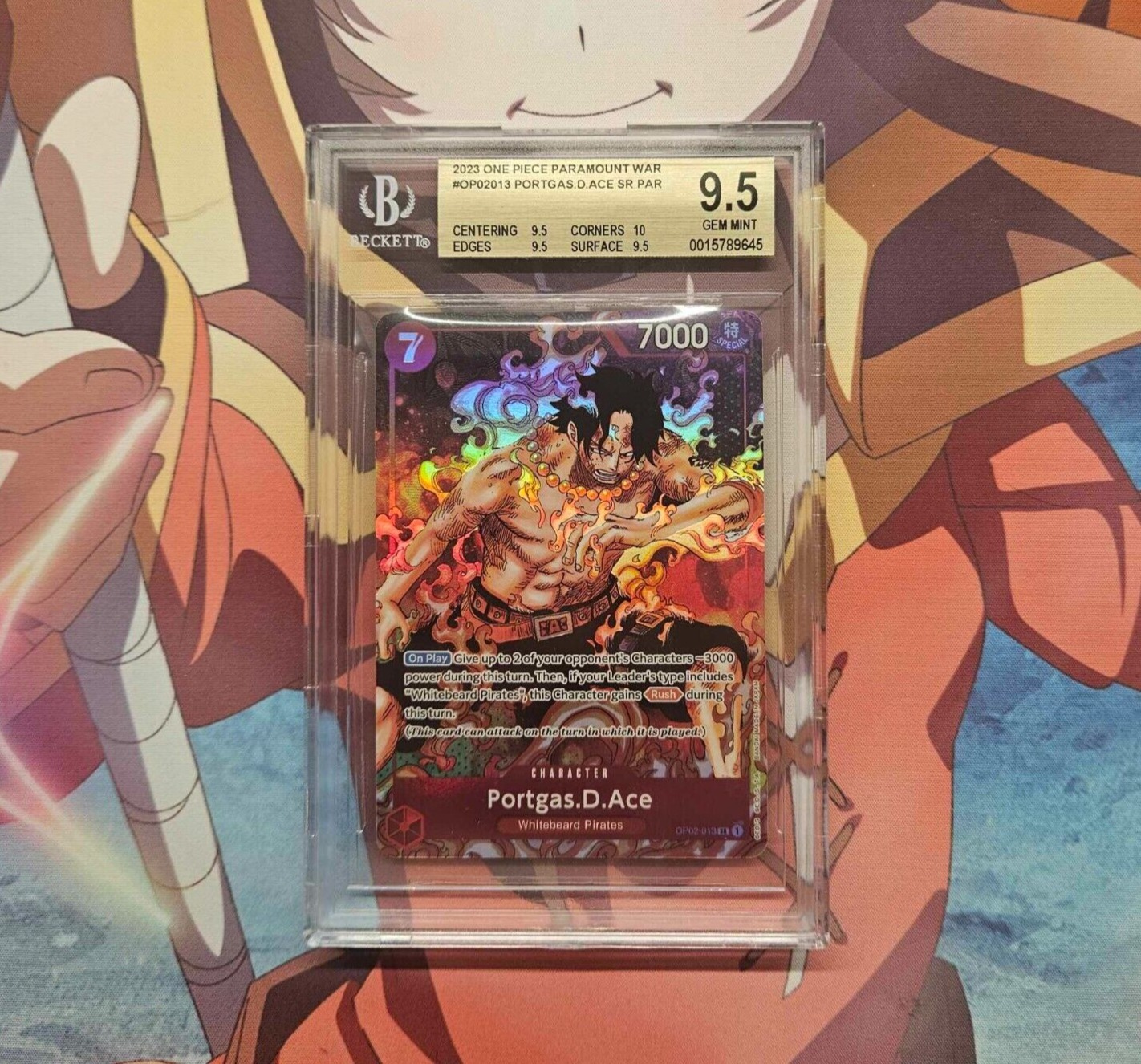 BGS 9.5 One Piece Paramount War English - Portgas.D.Ace SR
