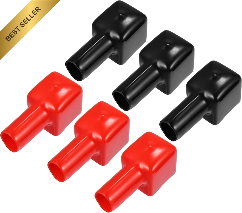 3 Pair Battery Terminal Insulation Covers, 44Mm Length 10Mm 0.39