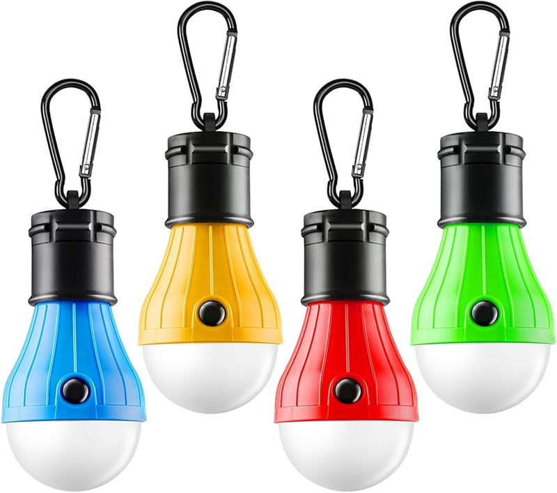 LED Camping Lights 4 Pack Tent Lamp Clip Hook 150 Lumen Battery Emergency Light