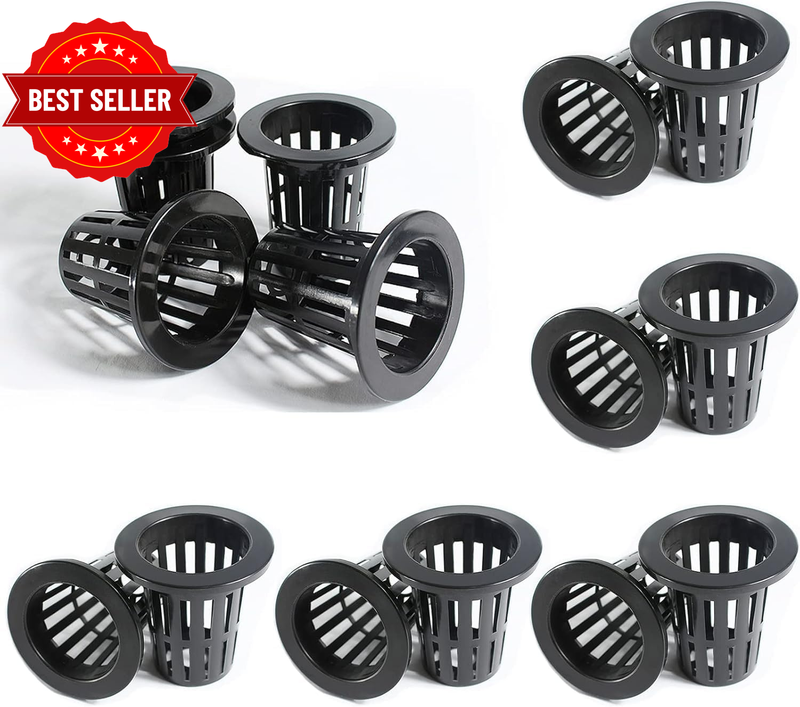 Hydroponic Net Cups and Baskets, 25-Pack Reusable Plastic Mesh Pots for Soilless
