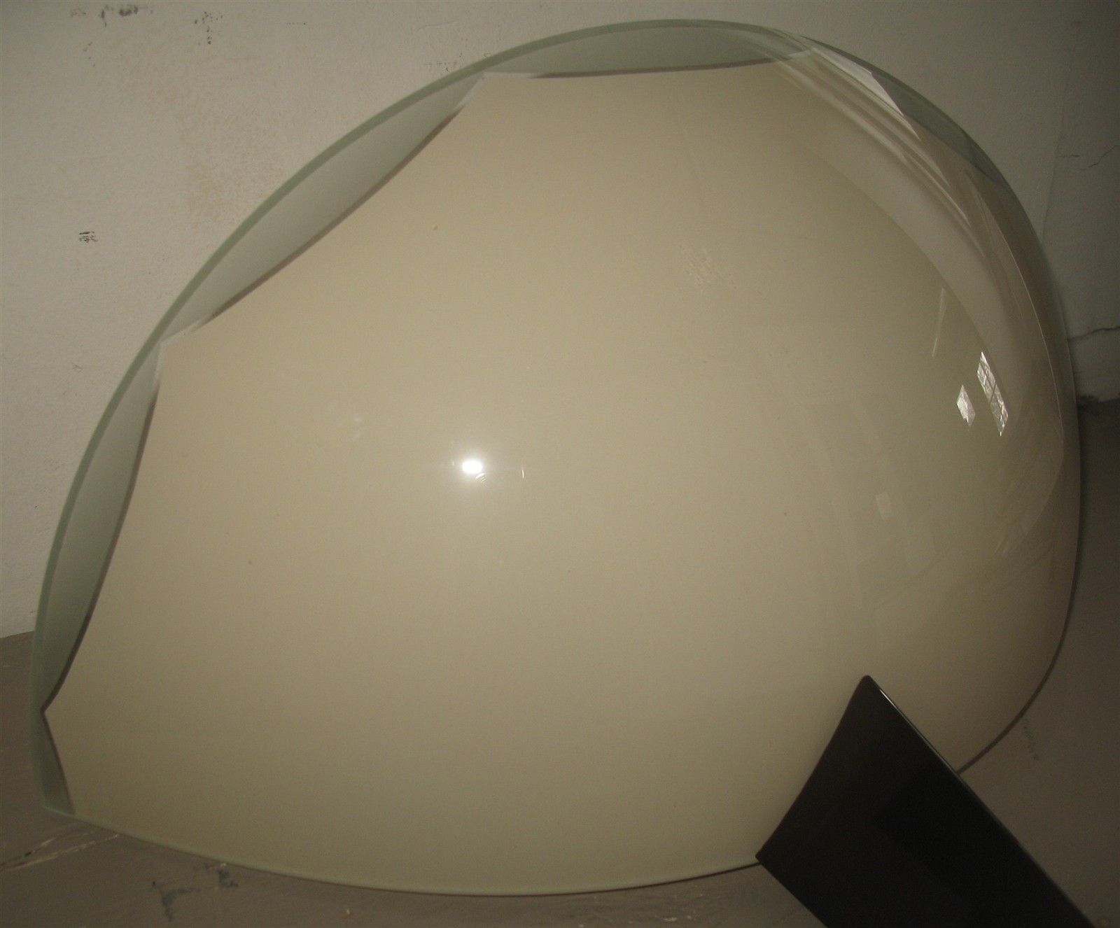 Vtg Art Deco Wall Sconce with Slip-On Half-Moon Glass Shade Light Fixture Unused