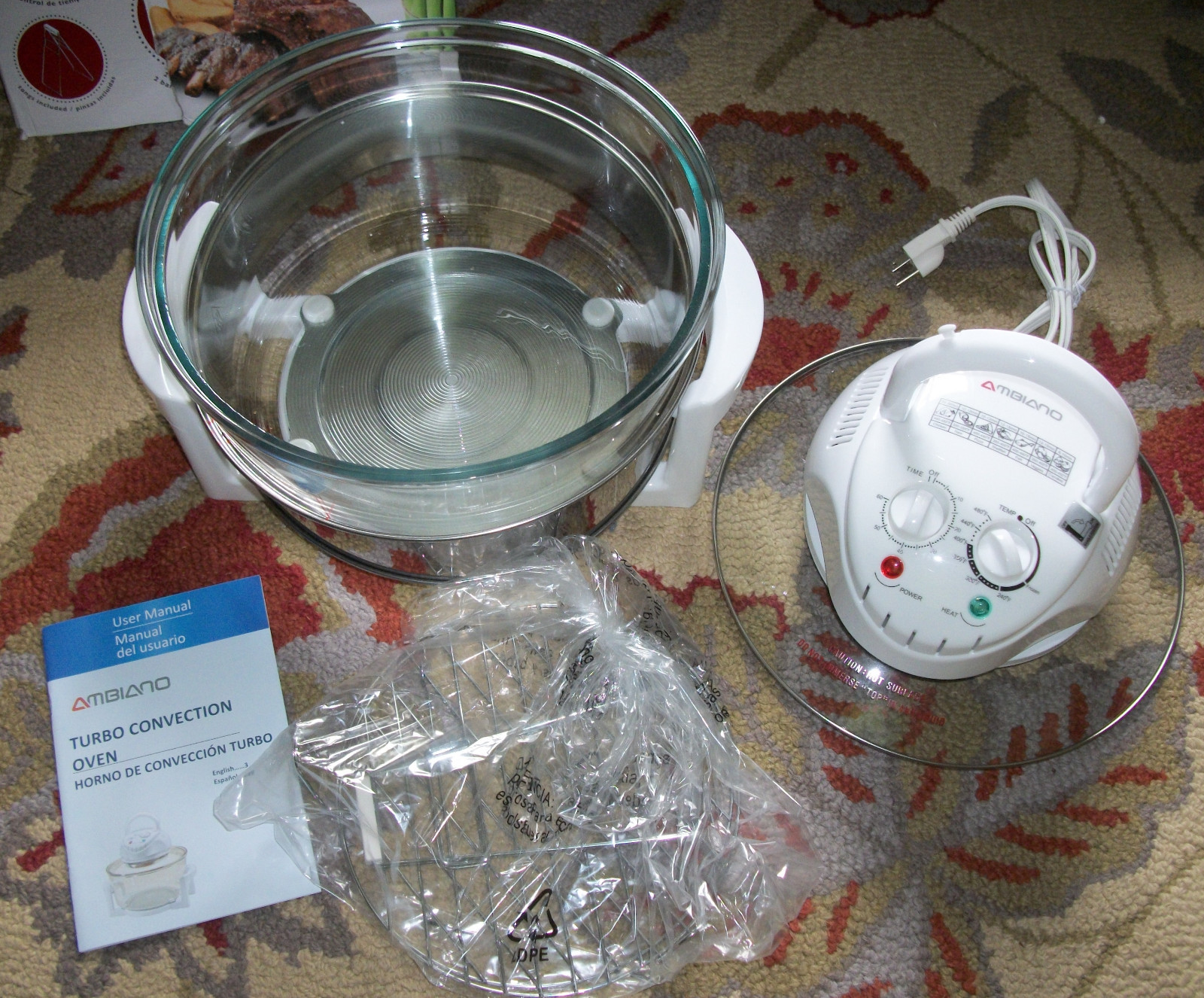 New! AMBIANO TURBO CONVECTION 12.5 Qt. White Cooker Oven 1200 Watt