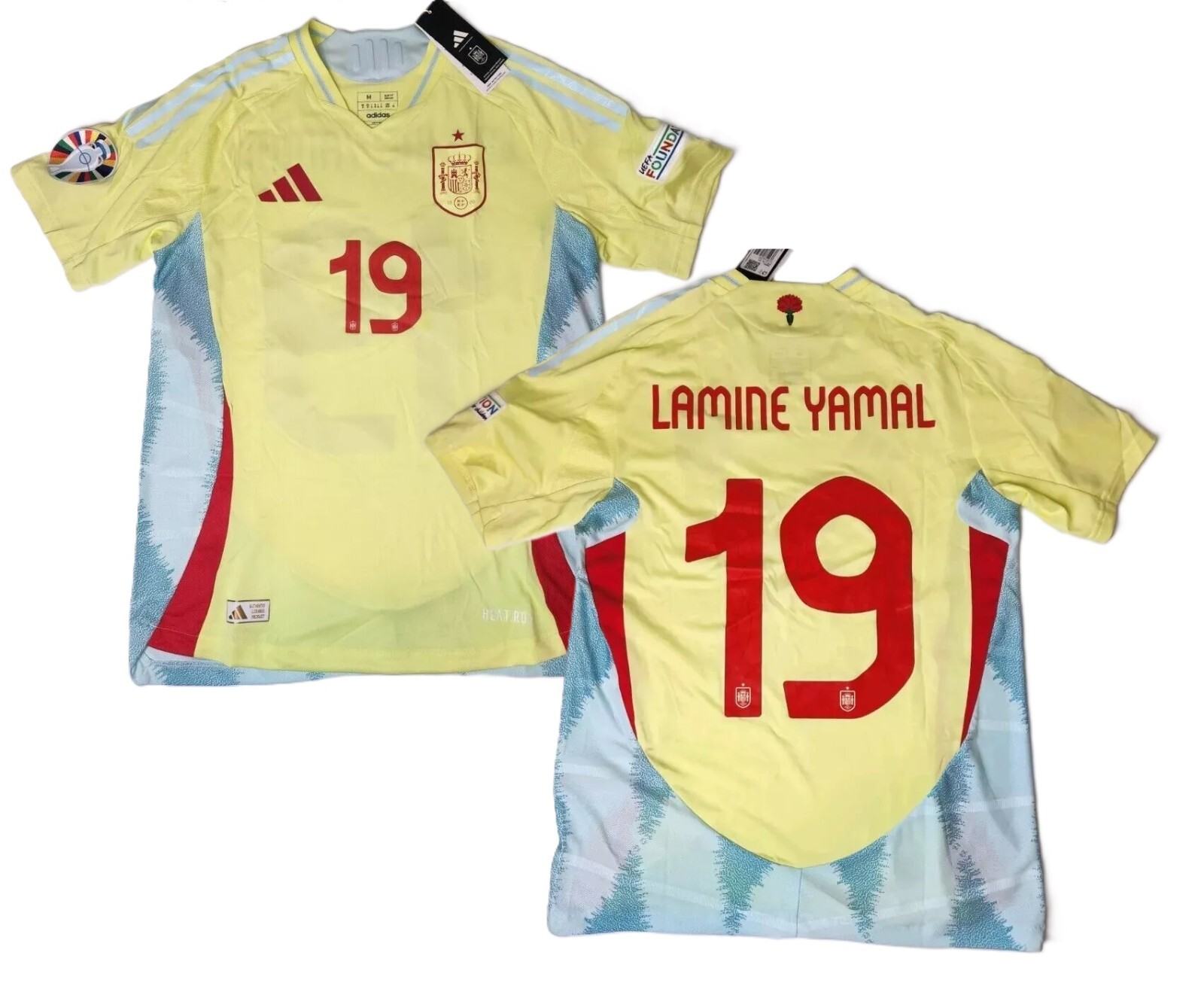 Spain Away Adidas Heat.Rdy Jersey 2024 Yellow Lamine Yamal
