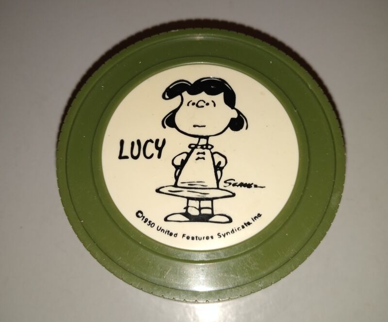 Vintage 1950 Peanuts LUCY Thermos Insulated Jar Mug Avacado Green