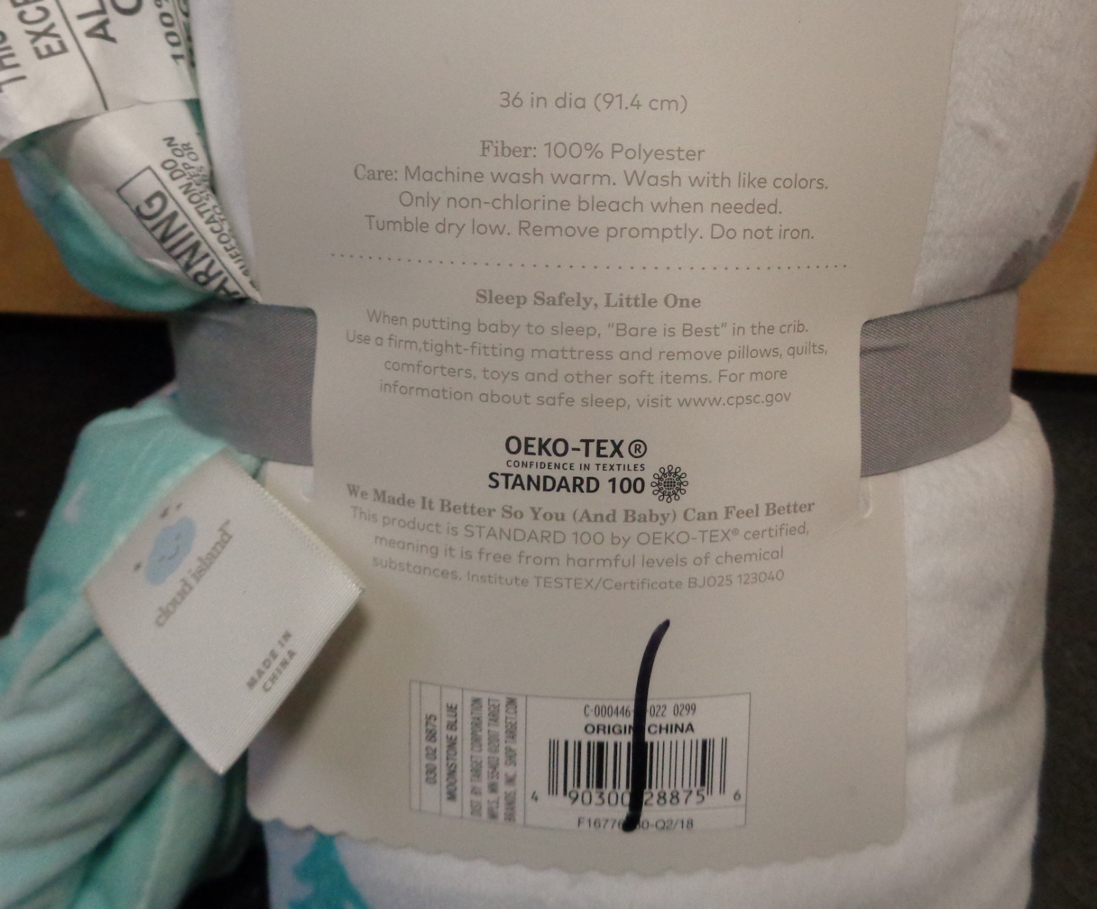 NWT Cloud Island Baby Activity Play Mat Round Moonstone Blue Mint