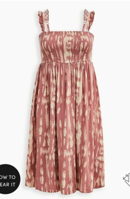 Torrid Beautiful Rose Tie Dye Ruffle Strap Midi Dress Plus Size 2X, 18/20