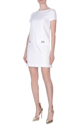 VERSACE COLLECTION Whit Dress With Signature Medusa Emblems