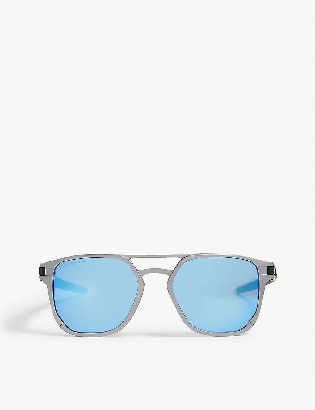 Pre-owned Oakley Latch Alpha Matte Gun Prizm Sapphire Polarized Sunglasses Oo4128-0453 In Hdo® Prizm™ Sapphire Polarized Polycarbonate