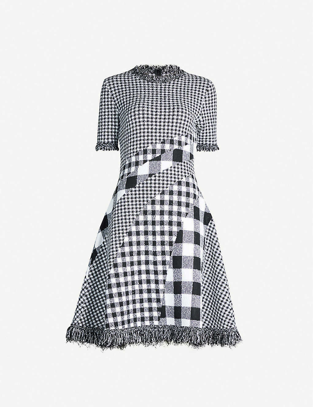 チェック★ツイード★ワンピース★ OSCAR DE LA RENTA OSCAR DE LA RENTA Checked flared-hem woven midi dress US