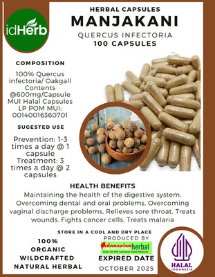 [idHerb] Herbal CAPSULES Quercus Infectoria Manjakani Natural Organic Herbs