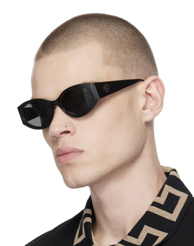 Pre-owned Versace 0ve2263-126187 Matte Black Sunglasses In Gray