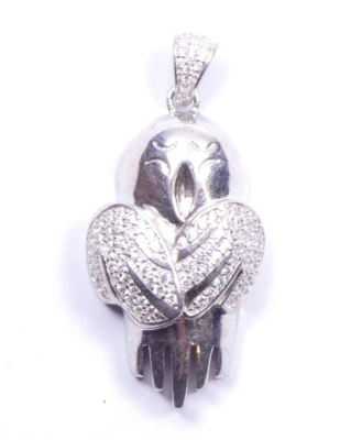 Icejewlz Bird Pendant Clear Cubic Zirconia 925 Sterling Silver 12.8g