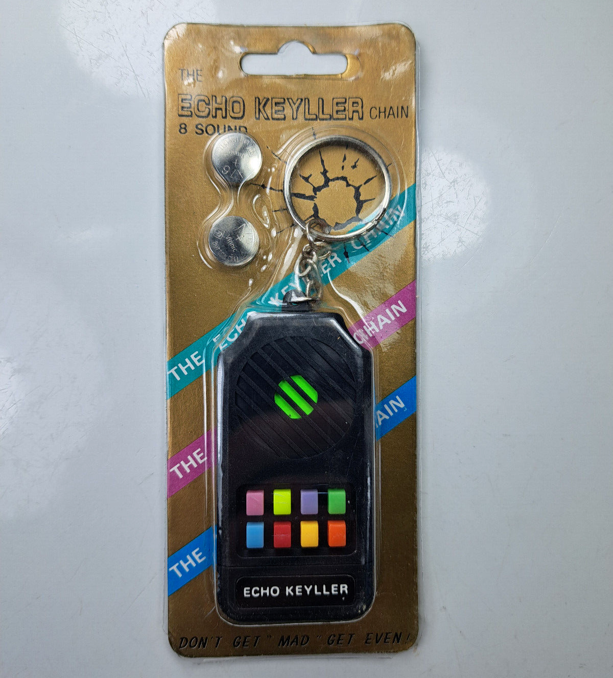 (Green Version) Vintage '89 Keychain Echo Keyller Noise Maker 8 Sounds 90s 80s. (Green Version) Vintage '89 Keychain Echo Keyller Noise Maker 8 Sounds 90s 80s.