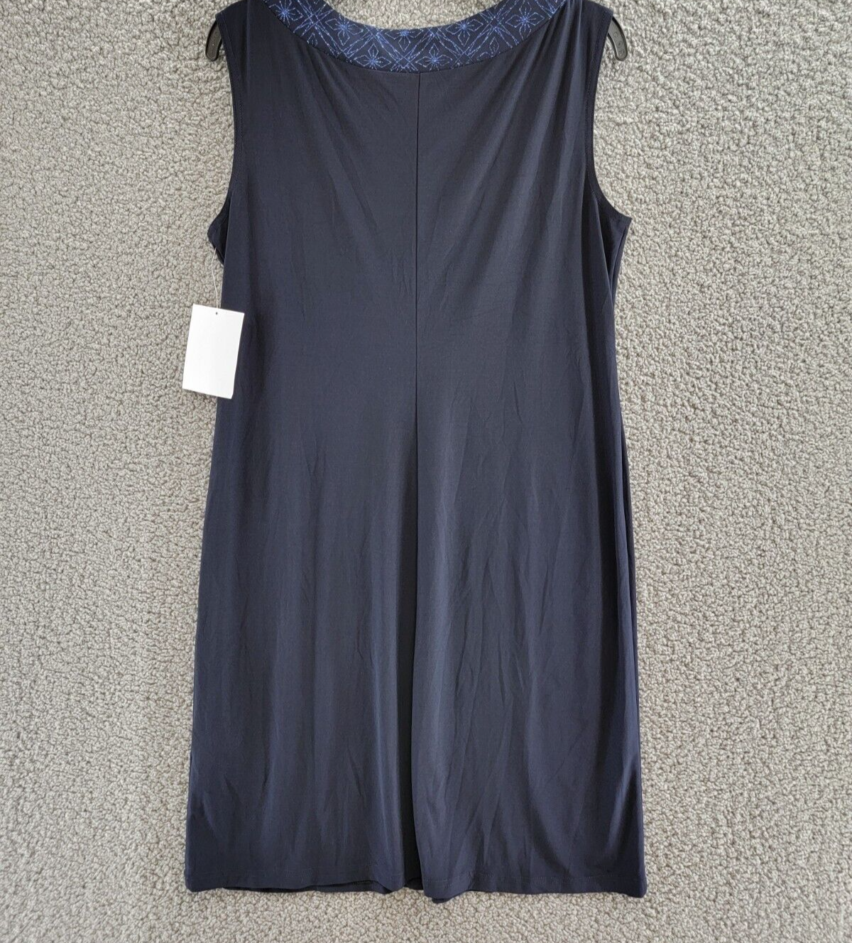 R & M Richards Glitter Trim Sheath Dress Women's 8 Navy Sleeveless Pullover - Picture 9 of 15
