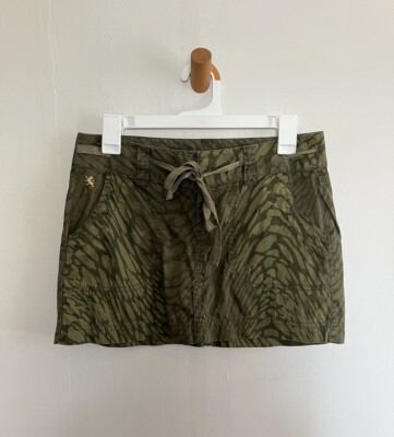 Express Micro Mini Skirt Sz 2 Rare Vintage Y2K 90s Cargo Animal Print
