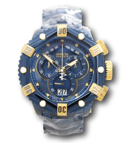 Pre-owned Invicta Reserve Huracan Blue Label Edition Men's 53mm Chronograph Watch 36633